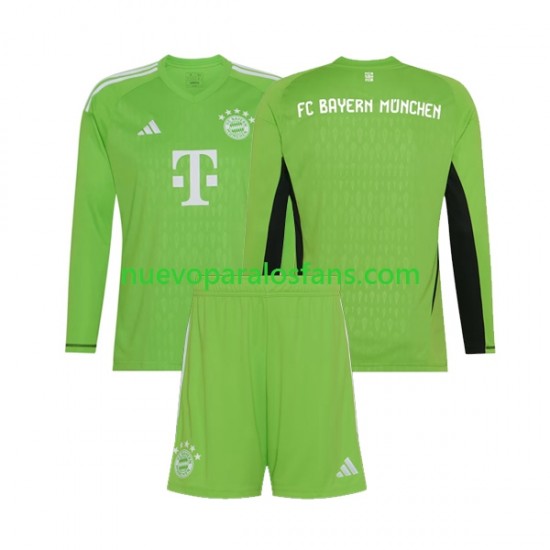 Camiseta de Fútbol Bayern de Múnich Portero Niño Exterior 2023-2024 Manga Larga