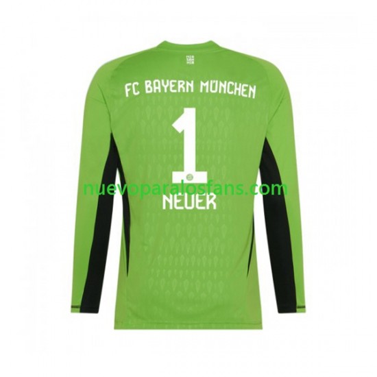 Camiseta de Fútbol Bayern de Múnich Manuel Neuer 1 Portero Hombre Exterior 2023-2024 Manga Larga