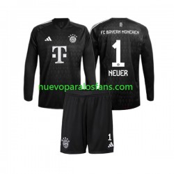 Camiseta de Fútbol Bayern de Múnich Manuel Neuer 1 Portero Niño Casa 2023-2024 Manga Larga