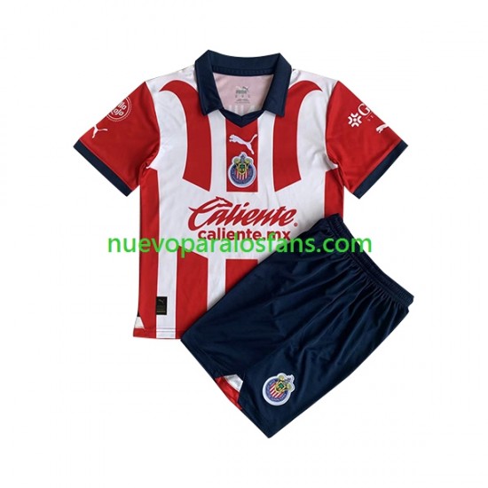 Camiseta de Fútbol CD Guadalajara Niño Casa 2023-2024 Manga Corta