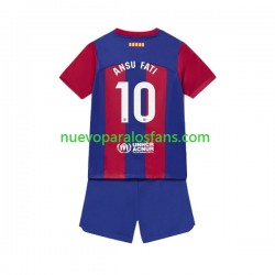 Camiseta de Fútbol FC Barcelona Ansu Fati 10 Niño Casa 2023-2024 Manga Corta