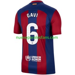Camiseta de Fútbol FC Barcelona Gavi 6 Hombre Casa 2023-2024 Manga Corta