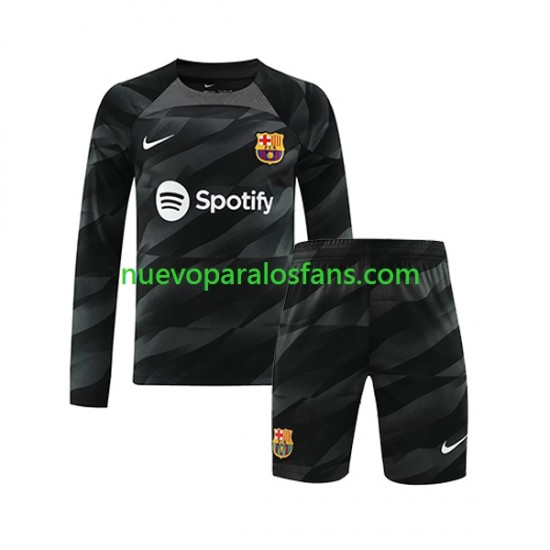 Camiseta de Fútbol FC Barcelona Portero Niño Exterior 2023-2024 Manga Larga