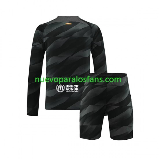 Camiseta de Fútbol FC Barcelona Portero Niño Exterior 2023-2024 Manga Larga