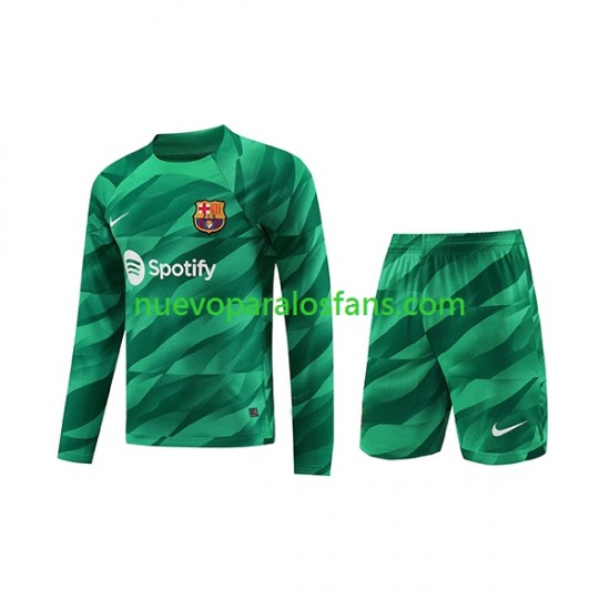 Camiseta de Fútbol FC Barcelona Portero Niño Casa 2023-2024 Manga Larga