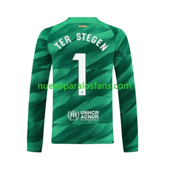 Camiseta de Fútbol FC Barcelona Ter Stegen 1 Portero Hombre Casa 2023-2024 Manga Larga