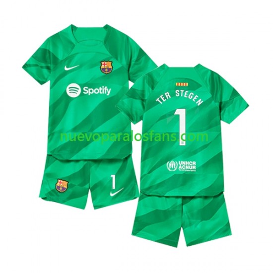 Camiseta de Fútbol FC Barcelona Ter Stegen 1 Portero Niño Casa 2023-2024 Manga Corta