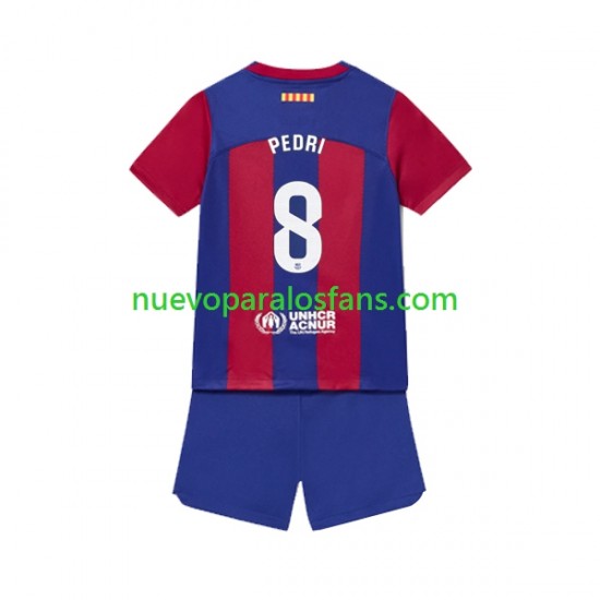 Camiseta de Fútbol FC Barcelona Pedri 8 Niño Casa 2023-2024 Manga Corta