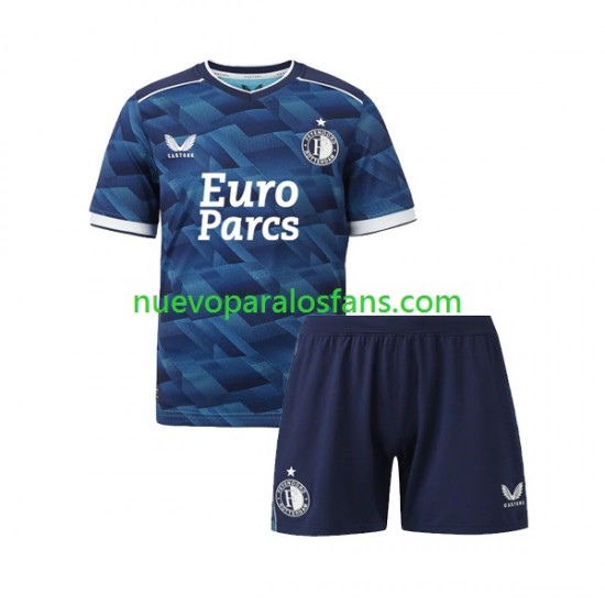 Camiseta de Fútbol Feyenoord Rotterdam Niño Exterior 2023-2024 Manga Corta