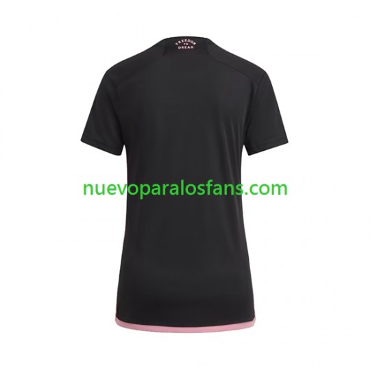 Camiseta de Fútbol Inter Miami Mujer Exterior 2023-2024 Manga Corta