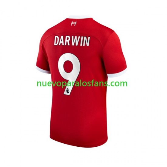 Camiseta de Fútbol Liverpool Darwin Nunez 9 Hombre Casa 2023-2024 Manga Corta