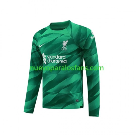 Camiseta de Fútbol Liverpool Portero Hombre Casa 2023-2024 Manga Larga