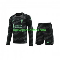 Camiseta de Fútbol Liverpool Portero Niño Exterior 2023-2024 Manga Larga