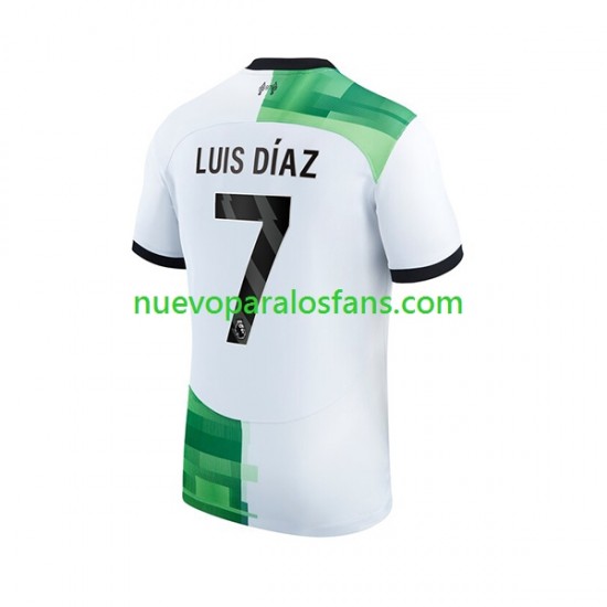 Camiseta de Fútbol Liverpool Luis Diaz 7 Hombre Exterior 2023-2024 Manga Corta