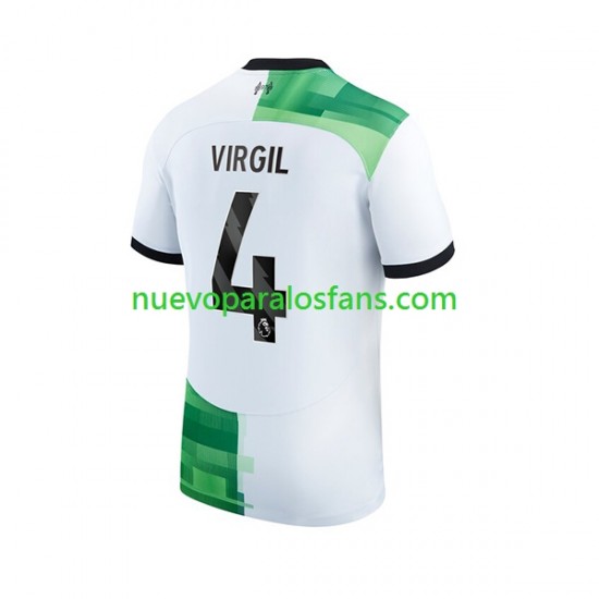 Camiseta de Fútbol Liverpool Virgil van Dijk 4 Hombre Exterior 2023-2024 Manga Corta