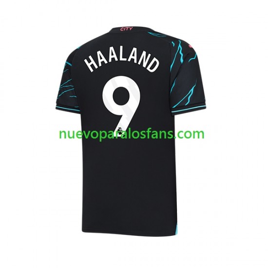 Camiseta de Fútbol Manchester City Erling Haaland 9 Hombre Tercera 2023-2024 Manga Corta