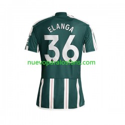 Camiseta de Fútbol Manchester United Anthony Elanga 36 Hombre Exterior 2023-2024 Manga Corta