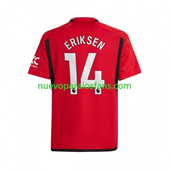 Camiseta de Fútbol Manchester United Eriksen 14 Hombre Casa 2023-2024 Manga Corta