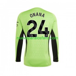Camiseta de Fútbol Manchester United Andre Onana 24 Portero Hombre Casa 2023-2024 Manga Larga