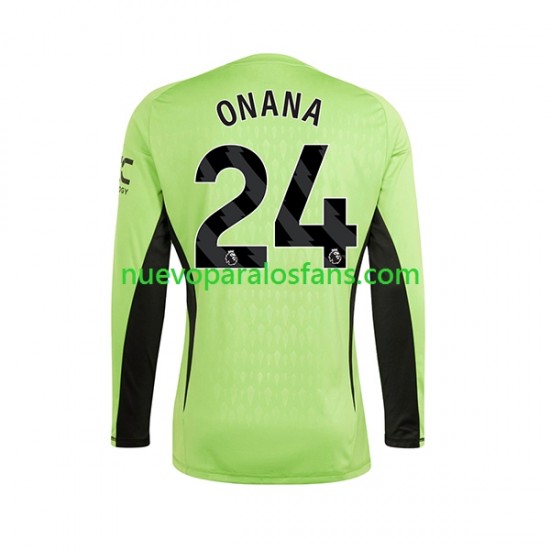Camiseta de Fútbol Manchester United Andre Onana 24 Portero Hombre Casa 2023-2024 Manga Larga