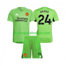 Camiseta de Fútbol Manchester United Andre Onana 24 Portero Niño Casa 2023-2024 Manga Corta