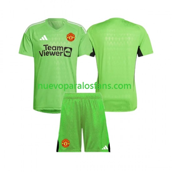 Camiseta de Fútbol Manchester United Portero Niño Casa 2023-2024 Manga Corta