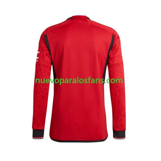 Camiseta de Fútbol Manchester United Hombre Casa 2023-2024 Manga Larga