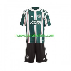 Camiseta de Fútbol Manchester United Niño Exterior 2023-2024 Manga Corta