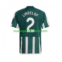 Camiseta de Fútbol Manchester United Lindelof 2 Hombre Exterior 2023-2024 Manga Corta