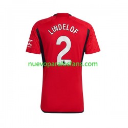 Camiseta de Fútbol Manchester United Lindelof 2 Hombre Casa 2023-2024 Manga Corta