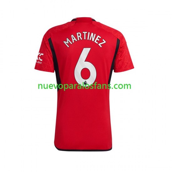Camiseta de Fútbol Manchester United Lisandro Martinez 6 Hombre Casa 2023-2024 Manga Corta