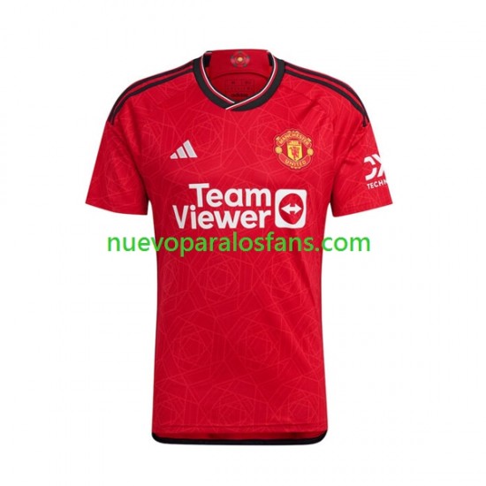 Camiseta de Fútbol Manchester United Lisandro Martinez 6 Niño Casa 2023-2024 Manga Corta
