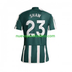 Camiseta de Fútbol Manchester United Luke Shaw 23 Hombre Exterior 2023-2024 Manga Corta