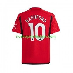 Camiseta de Fútbol Manchester United Marcus Rashford 10 Hombre Casa 2023-2024 Manga Corta