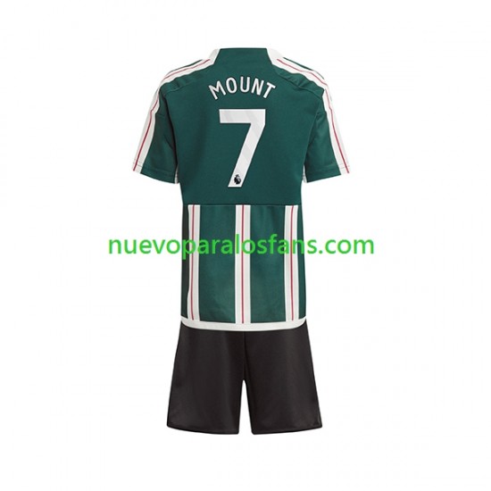 Camiseta de Fútbol Manchester United Mount 7 Niño Exterior 2023-2024 Manga Corta