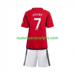 Camiseta de Fútbol Manchester United Mount 7 Niño Casa 2023-2024 Manga Corta
