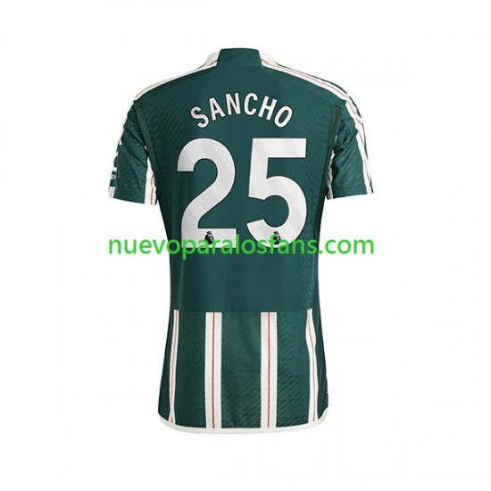 Camiseta de Fútbol Manchester United Sancho 25 Hombre Exterior 2023-2024 Manga Corta