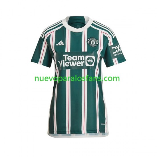 Camiseta de Fútbol Manchester United Mujer Exterior 2023-2024 Manga Corta