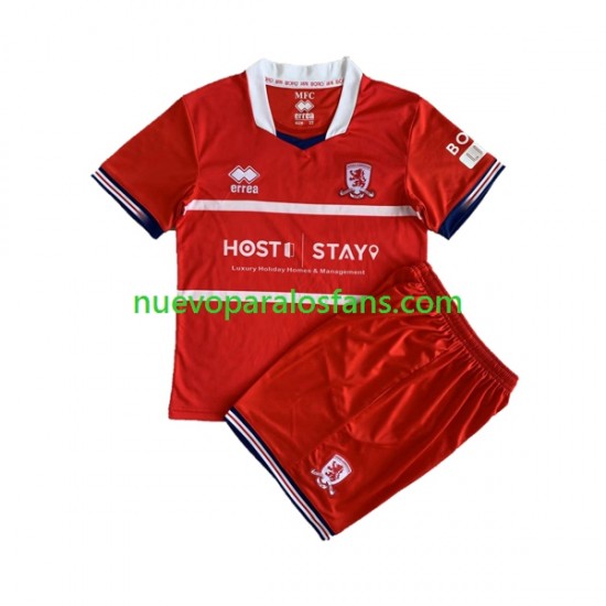 Camiseta de Fútbol Middlesbrough Niño Casa 2023-2024 Manga Corta
