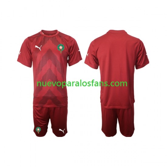 Camiseta de Fútbol Marruecos Portero Niño Casa 2022 Manga Corta