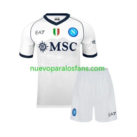 Camiseta de Fútbol Napoli Niño Exterior 2023-2024 Manga Corta