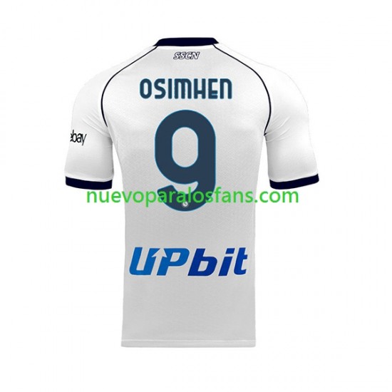 Camiseta de Fútbol Napoli OSIMHEN 9 Hombre Exterior 2023-2024 Manga Corta
