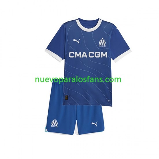 Camiseta de Fútbol Olympique de Marsella Niño Exterior 2023-2024 Manga Corta