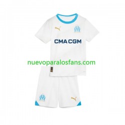 Camiseta de Fútbol Olympique de Marsella Niño Casa 2023-2024 Manga Corta