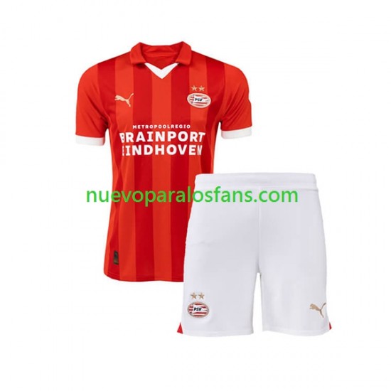 Camiseta de Fútbol PSV Eindhoven Niño Casa 2023-2024 Manga Corta