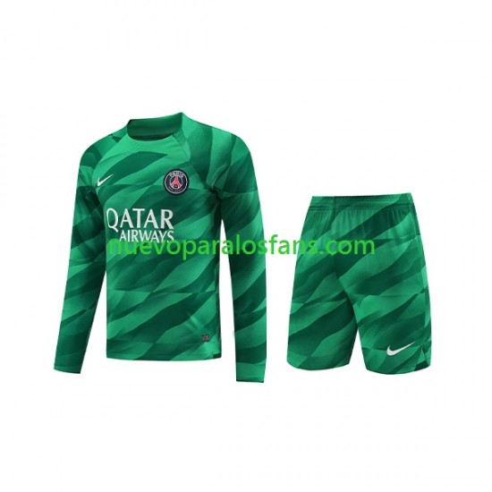 Camiseta de Fútbol Paris Saint-Germain Portero Niño Casa 2023-2024 Manga Larga