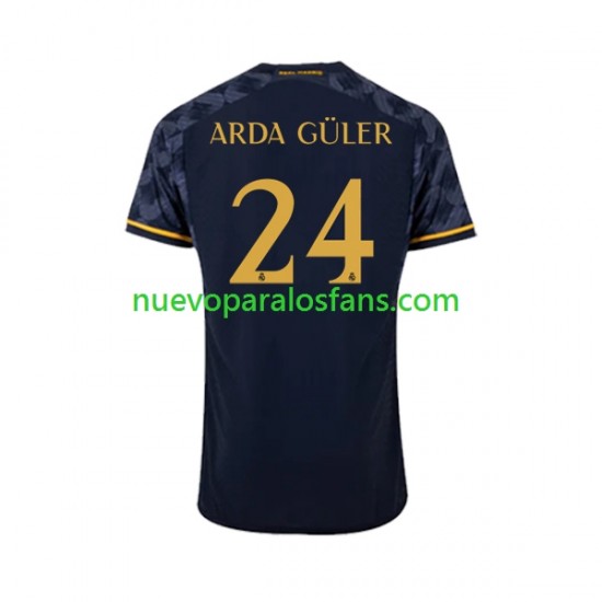 Camiseta de Fútbol Real Madrid Arda Guler 24 Hombre Exterior 2023-2024 Manga Corta