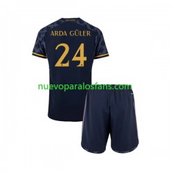 Camiseta de Fútbol Real Madrid Arda Guler 24 Niño Exterior 2023-2024 Manga Corta