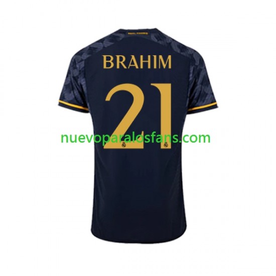 Camiseta de Fútbol Real Madrid Brahim Diaz 21 Hombre Exterior 2023-2024 Manga Corta