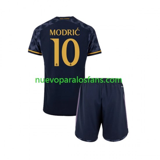 Camiseta de Fútbol Real Madrid Modrić Luka 10 Niño Exterior 2023-2024 Manga Corta